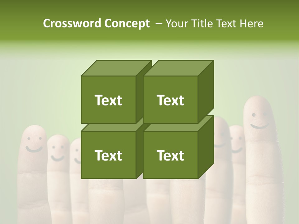 Finger Male Green PowerPoint Template