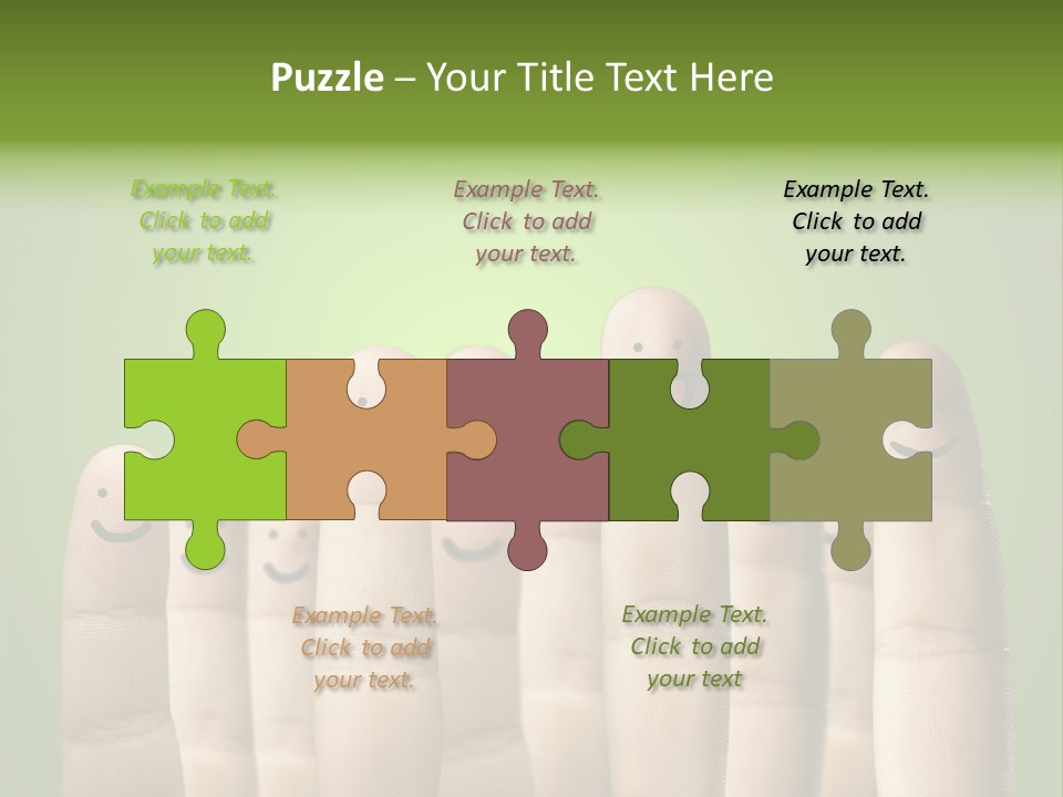 Finger Male Green PowerPoint Template