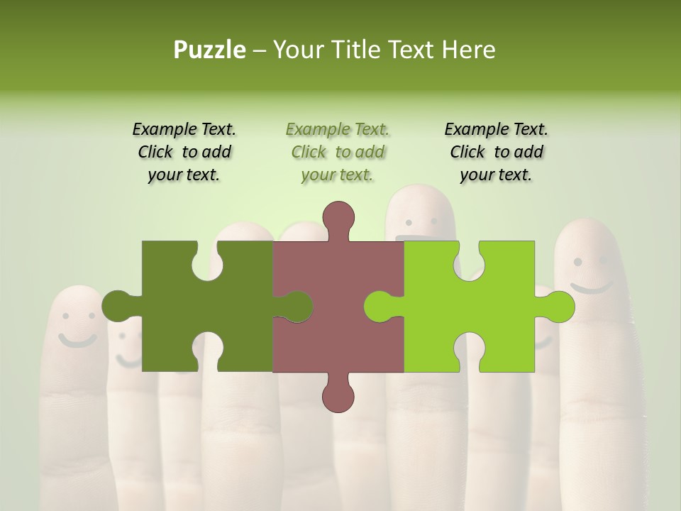 Finger Male Green PowerPoint Template