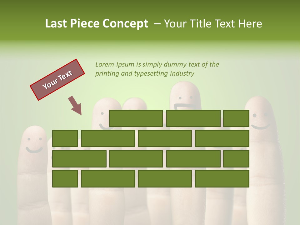 Finger Male Green PowerPoint Template