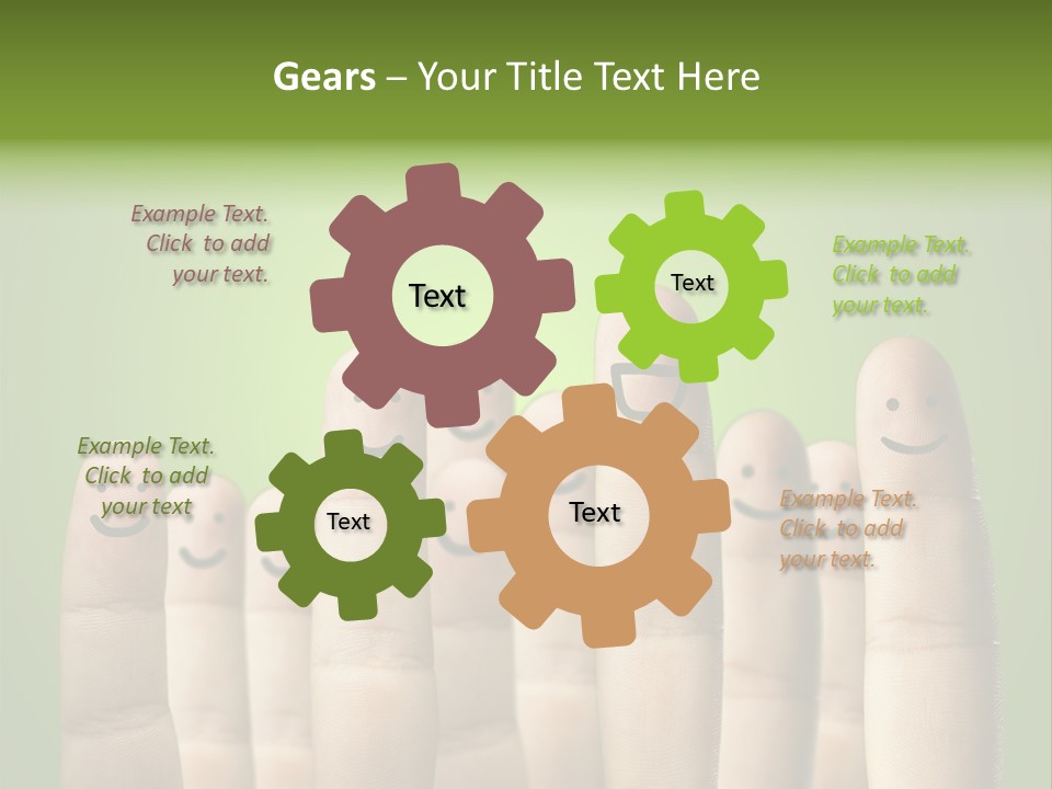 Finger Male Green PowerPoint Template