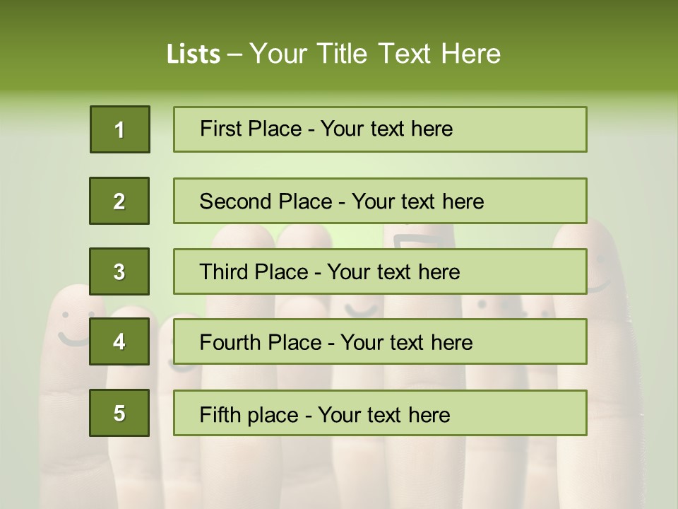 Finger Male Green PowerPoint Template