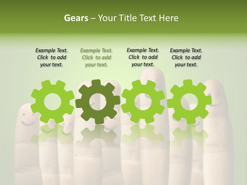 Finger Male Green PowerPoint Template