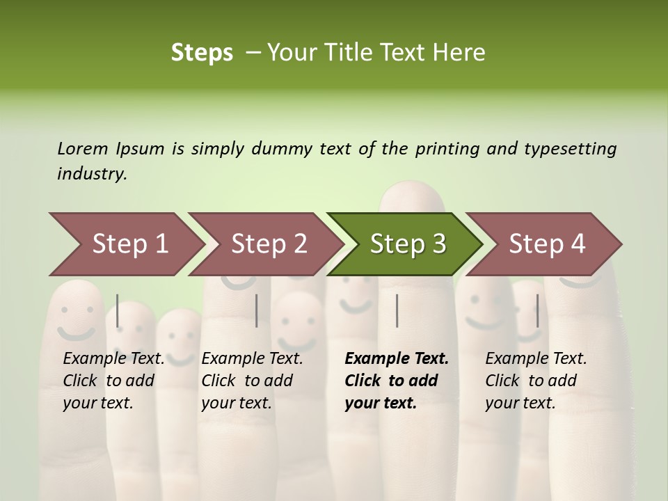 Finger Male Green PowerPoint Template