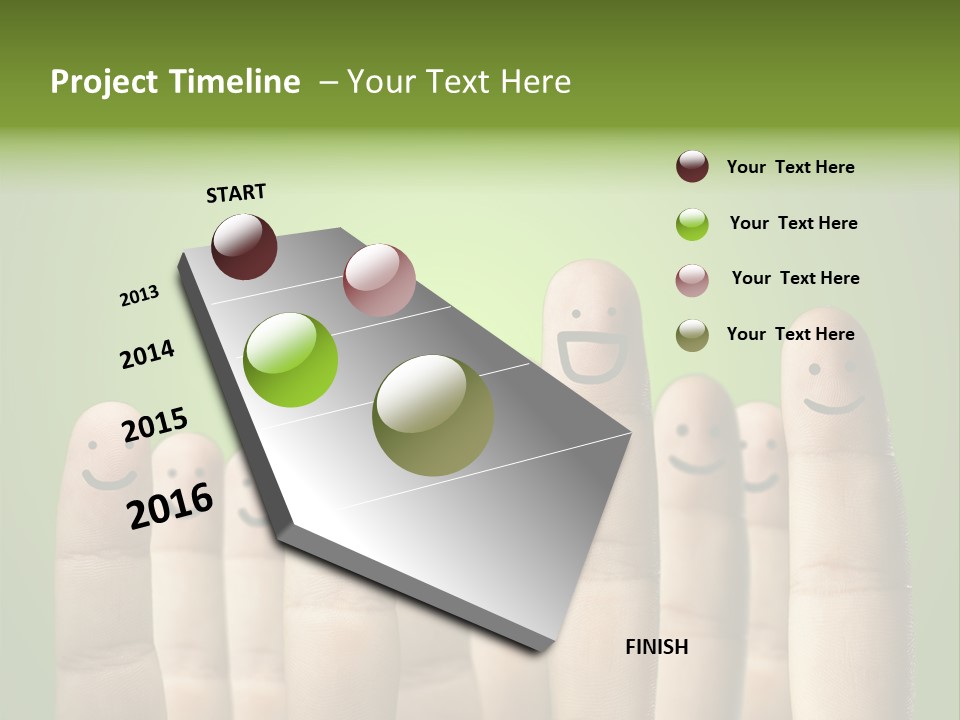 Finger Male Green PowerPoint Template