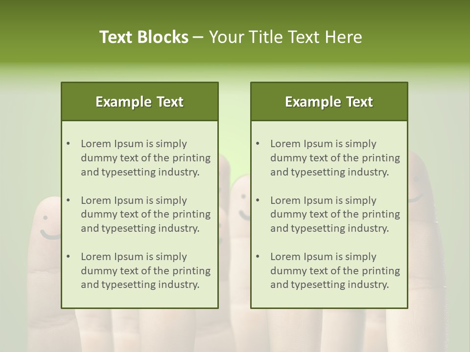 Finger Male Green PowerPoint Template