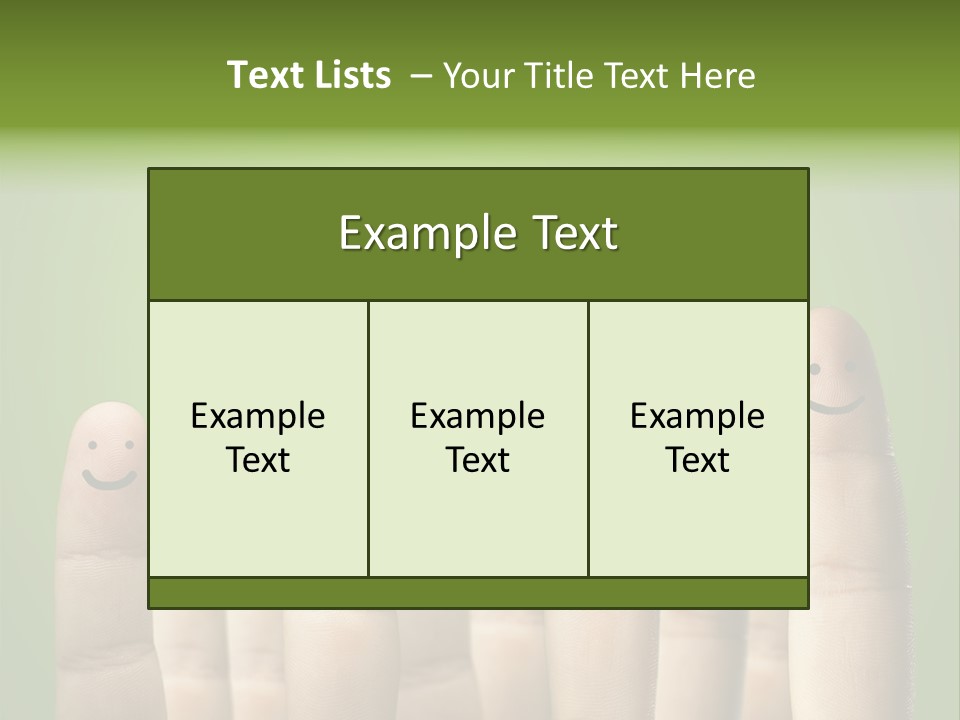 Finger Male Green PowerPoint Template