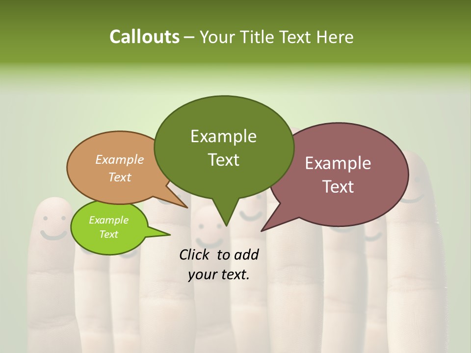 Finger Male Green PowerPoint Template