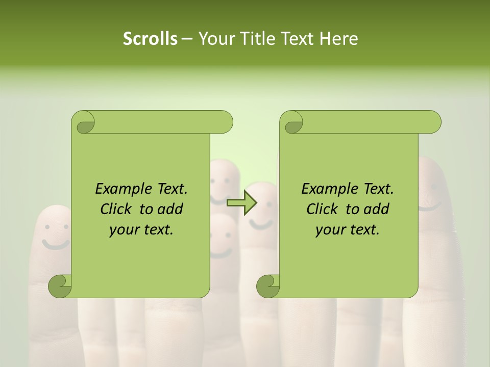 Finger Male Green PowerPoint Template
