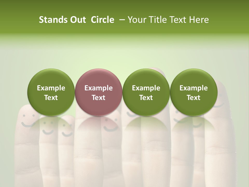Finger Male Green PowerPoint Template
