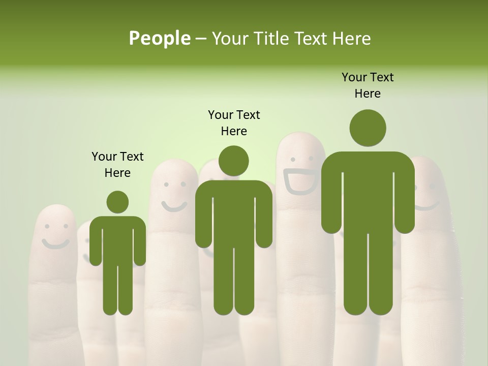 Finger Male Green PowerPoint Template