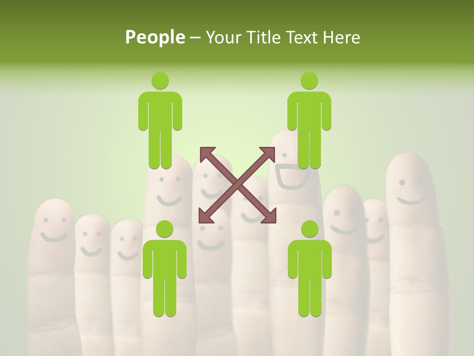 Finger Male Green PowerPoint Template