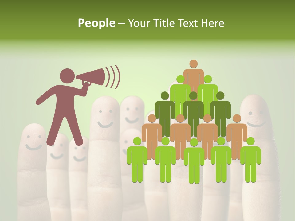 Finger Male Green PowerPoint Template