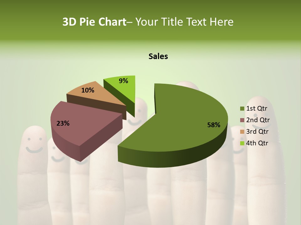 Finger Male Green PowerPoint Template