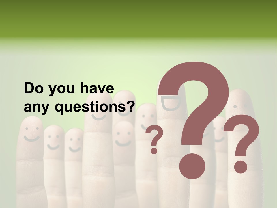 Finger Male Green PowerPoint Template