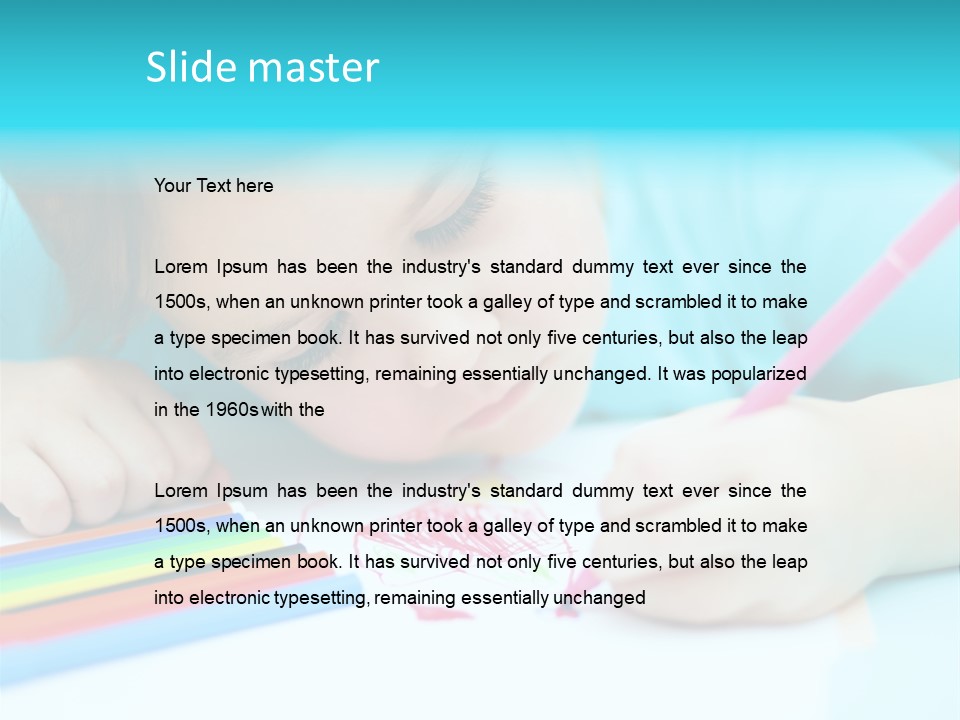 Caucasian Closeup Elementary PowerPoint Template