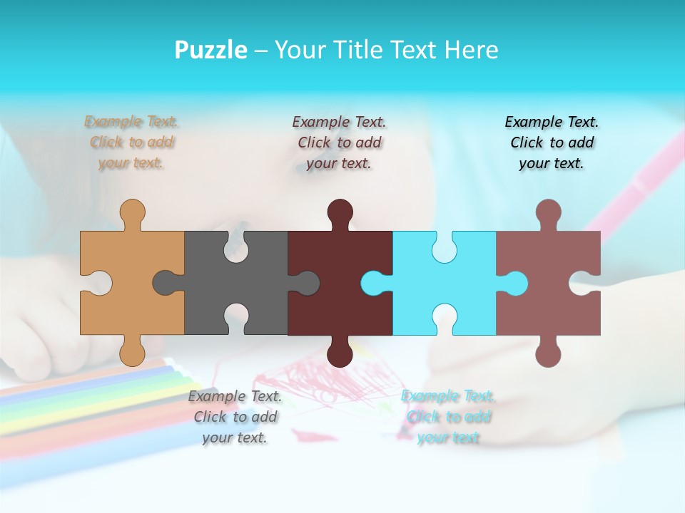 Caucasian Closeup Elementary PowerPoint Template