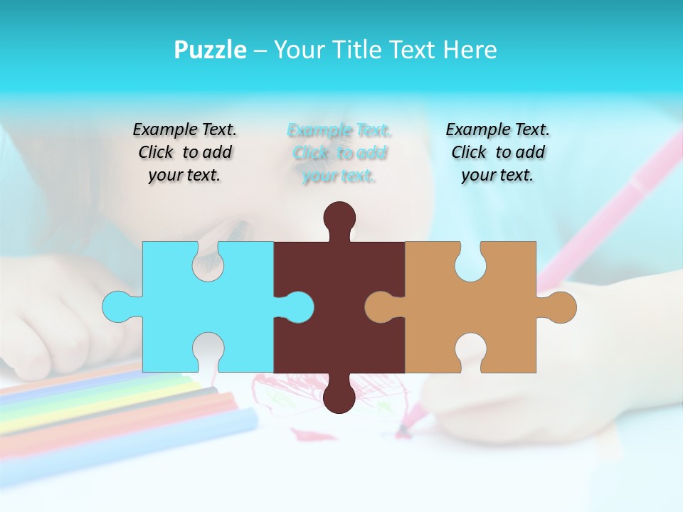 Caucasian Closeup Elementary PowerPoint Template