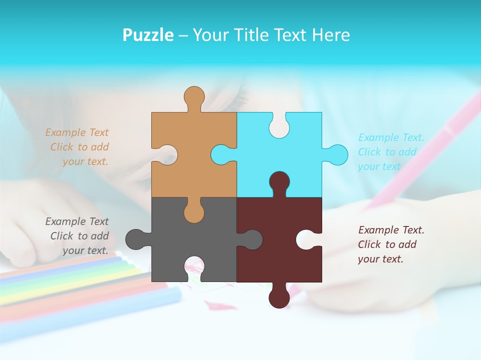 Caucasian Closeup Elementary PowerPoint Template