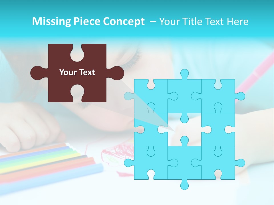 Caucasian Closeup Elementary PowerPoint Template