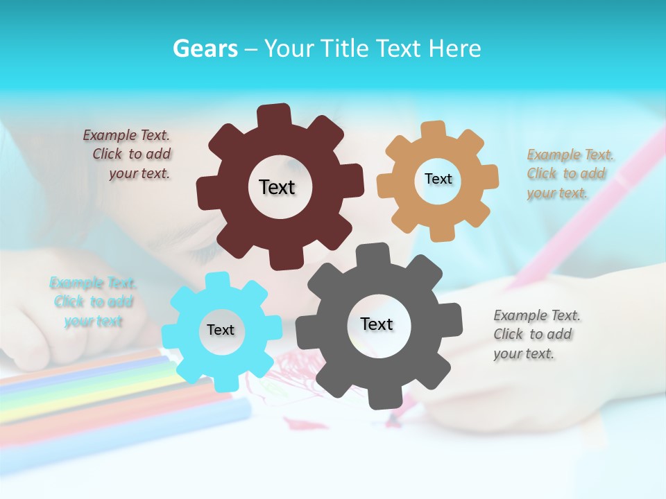 Caucasian Closeup Elementary PowerPoint Template