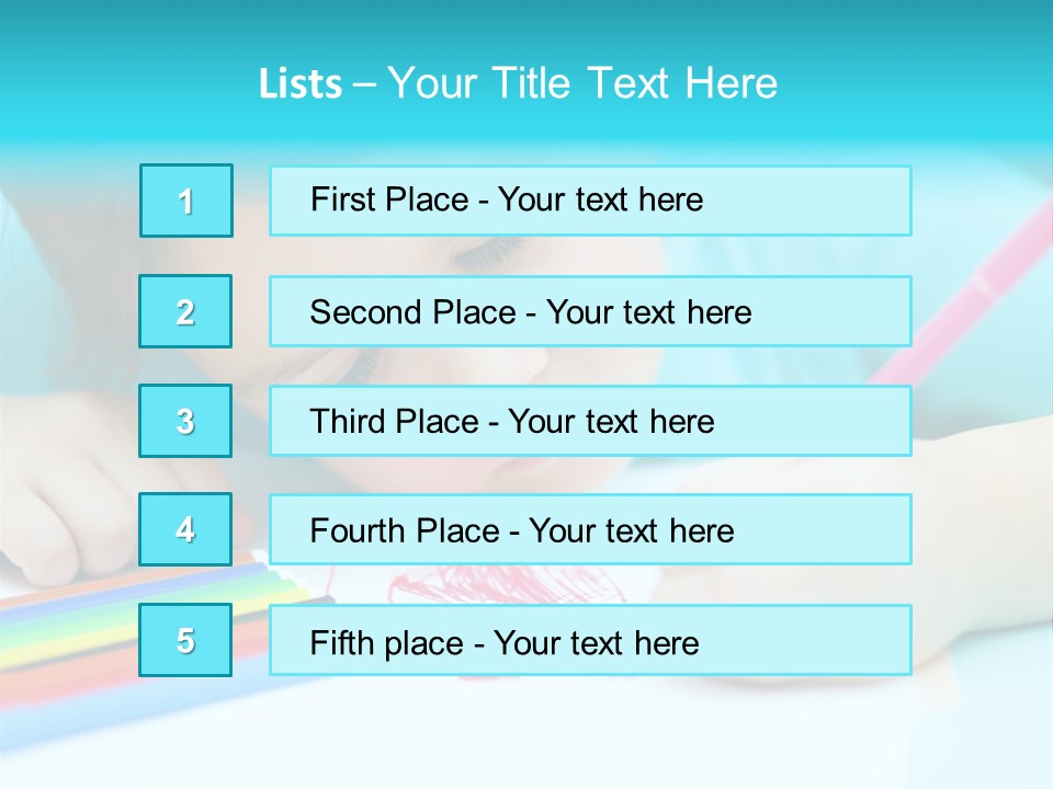 Caucasian Closeup Elementary PowerPoint Template