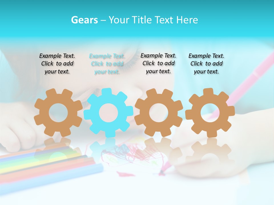 Caucasian Closeup Elementary PowerPoint Template