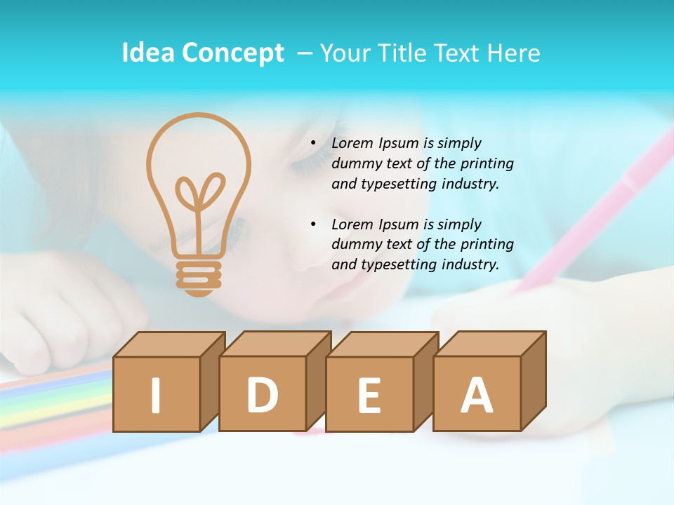 Caucasian Closeup Elementary PowerPoint Template