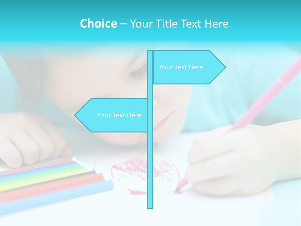 Caucasian Closeup Elementary PowerPoint Template