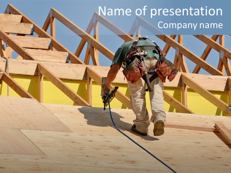 Home Roofer Nail PowerPoint Template