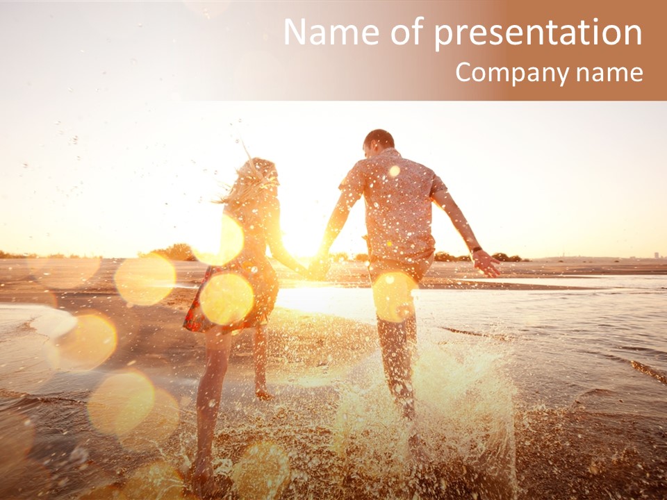 Splatter Sand Vacation PowerPoint Template