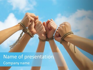 Three Tied Up Sky PowerPoint Template