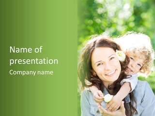 Spring Happy Female PowerPoint Template