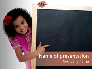 Kid Pointing Background PowerPoint Template