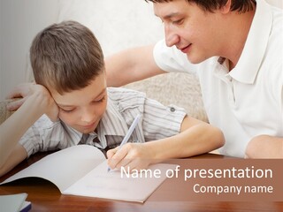 Men Happy Family PowerPoint Template