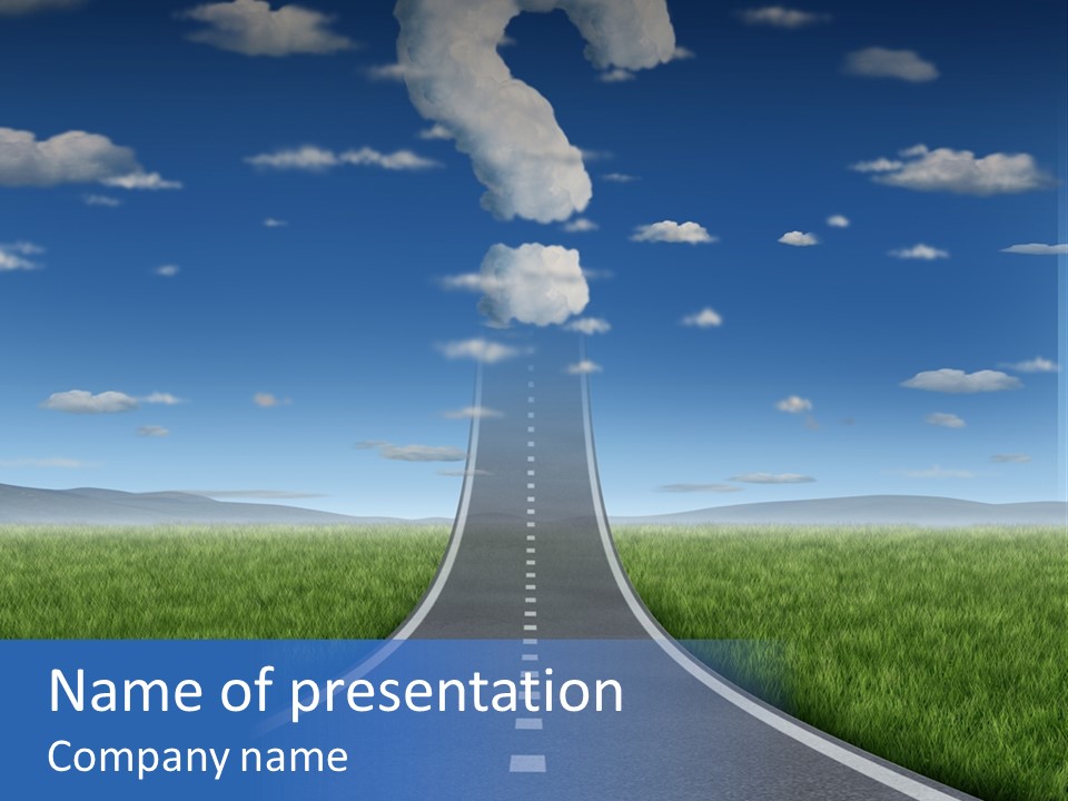 Clouds Uncertain Path Question Icon PowerPoint Template