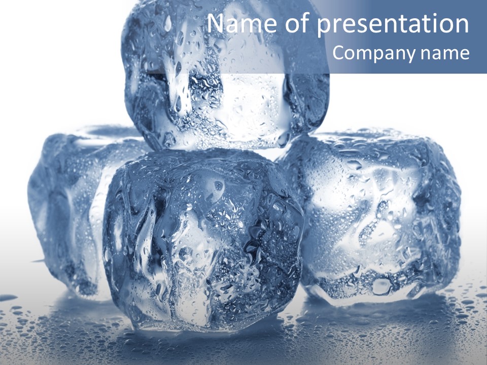 Small Ice Cube Winter PowerPoint Template