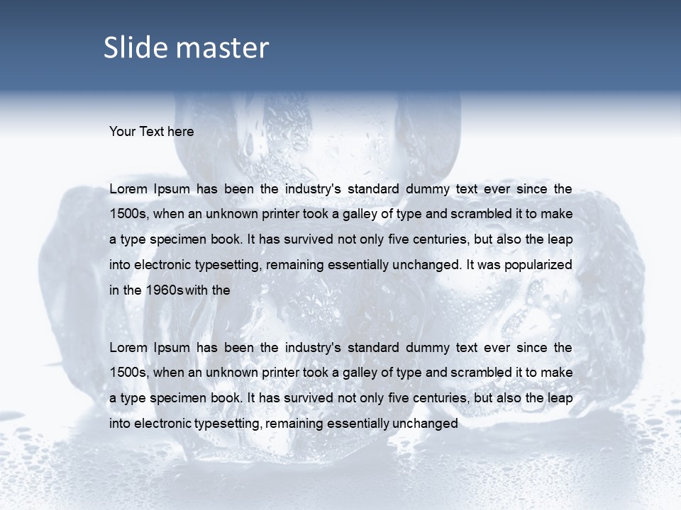 Small Ice Cube Winter PowerPoint Template