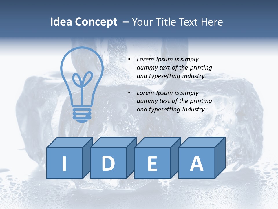 Small Ice Cube Winter PowerPoint Template