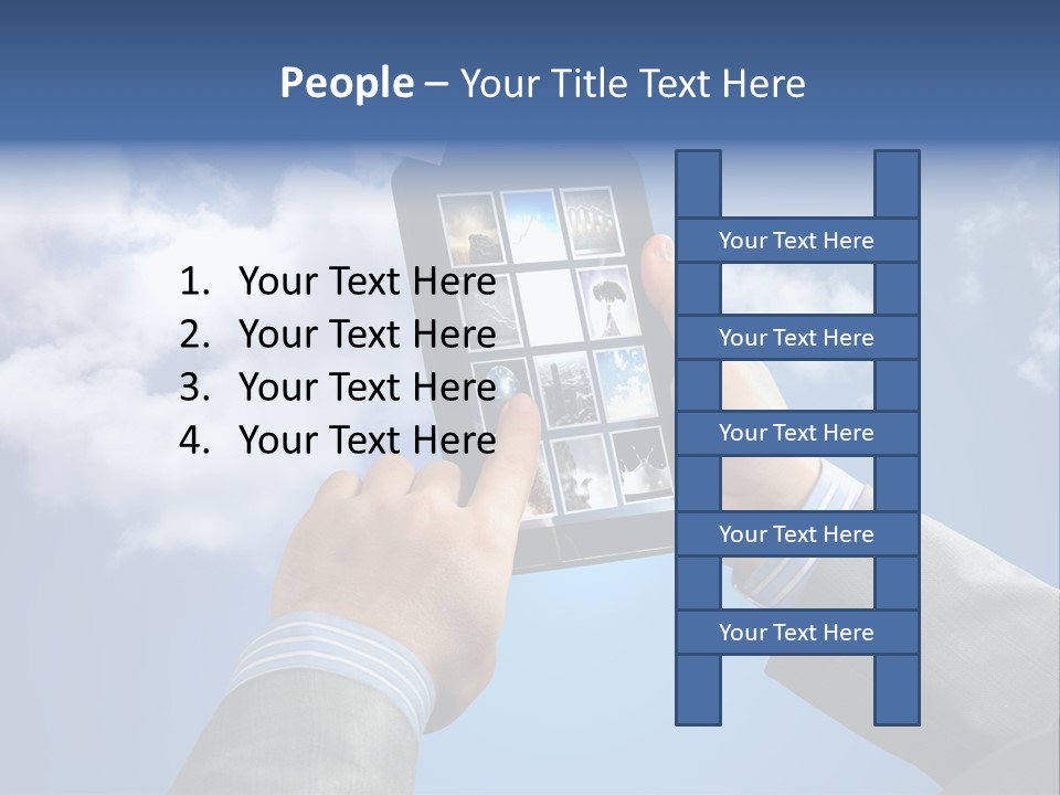 Screen Businessman Equipment PowerPoint Template