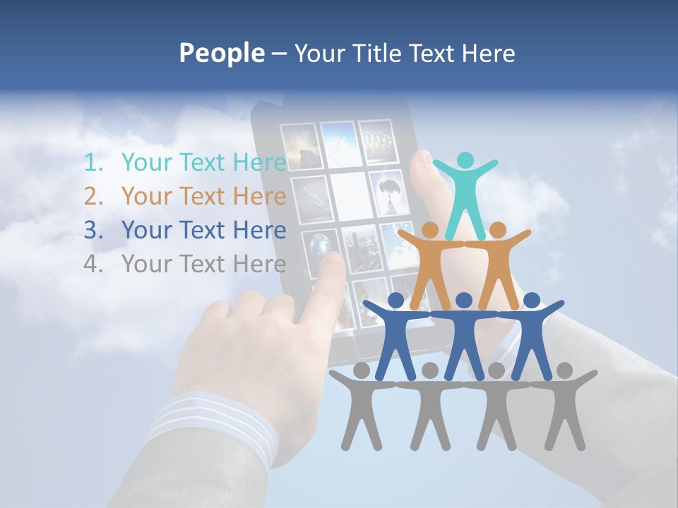 Screen Businessman Equipment PowerPoint Template