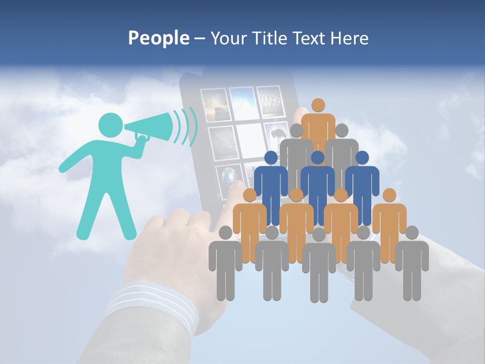 Screen Businessman Equipment PowerPoint Template