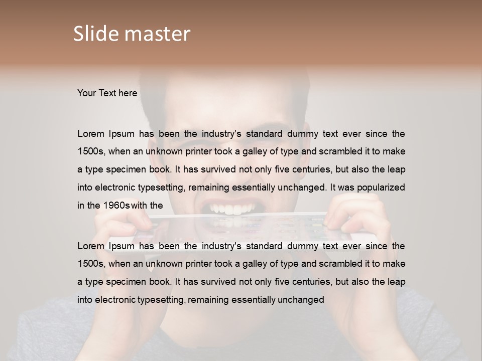 Holding Frustration Male PowerPoint Template