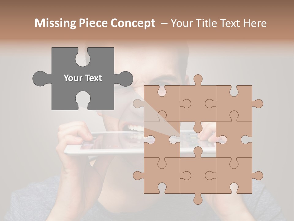 Holding Frustration Male PowerPoint Template