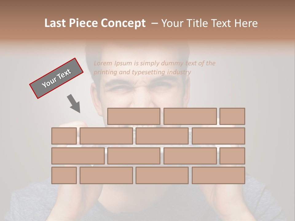 Holding Frustration Male PowerPoint Template