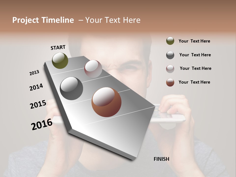 Holding Frustration Male PowerPoint Template