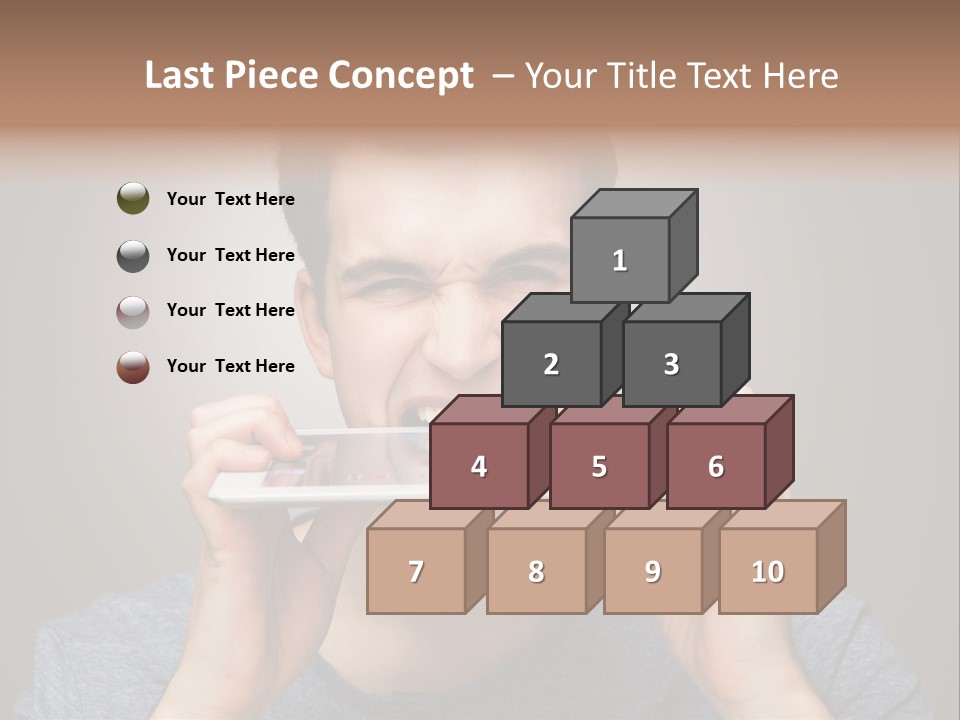 Holding Frustration Male PowerPoint Template