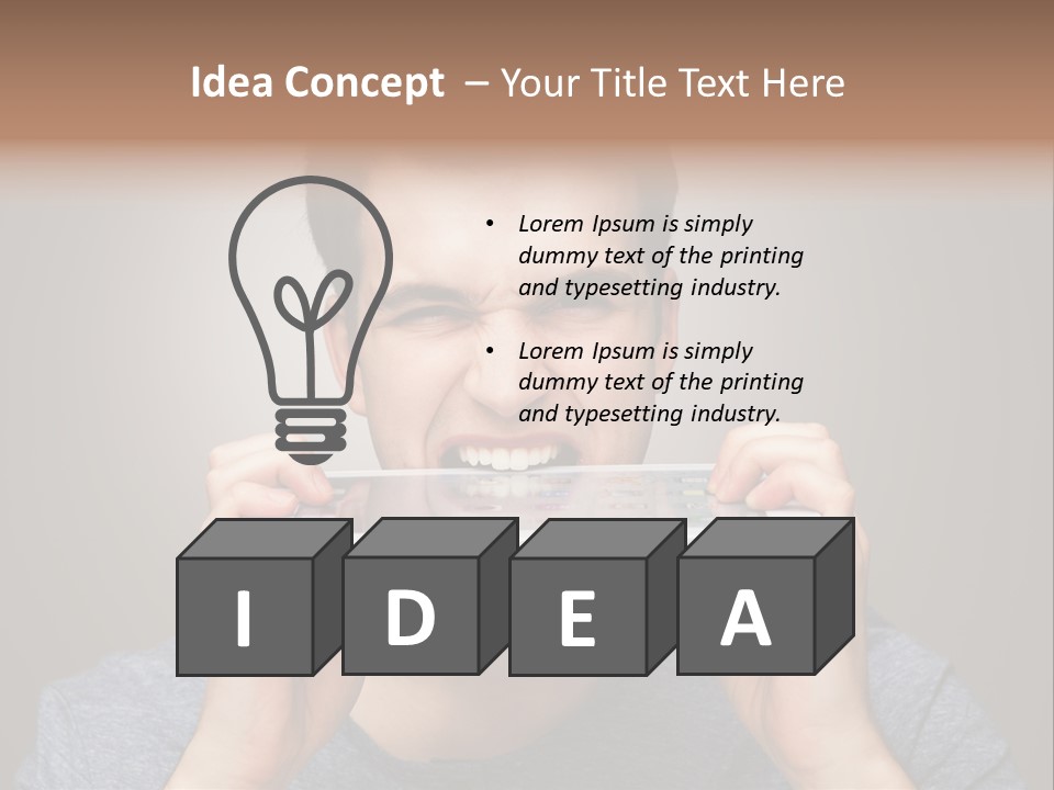 Holding Frustration Male PowerPoint Template