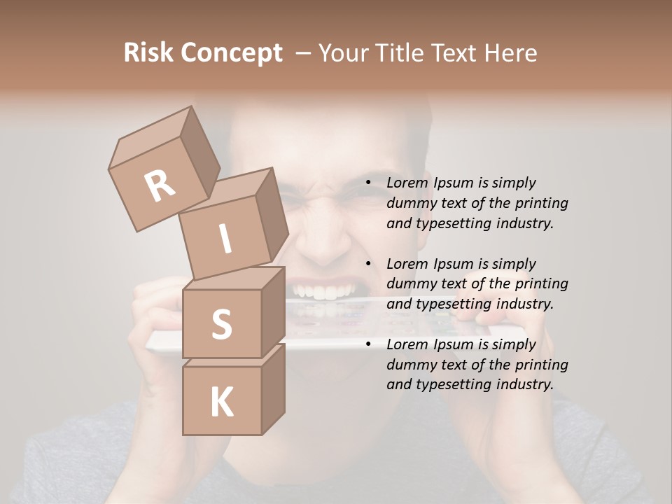 Holding Frustration Male PowerPoint Template