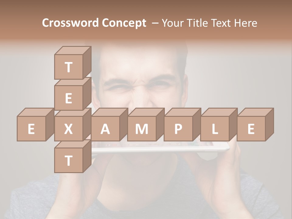 Holding Frustration Male PowerPoint Template